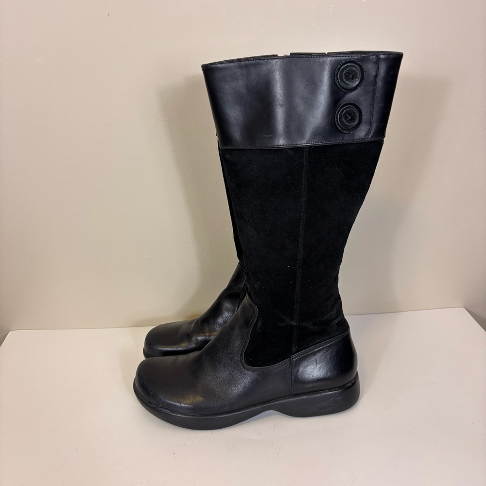 Dansko Black Leather & Suede Tall Riding Boots 9